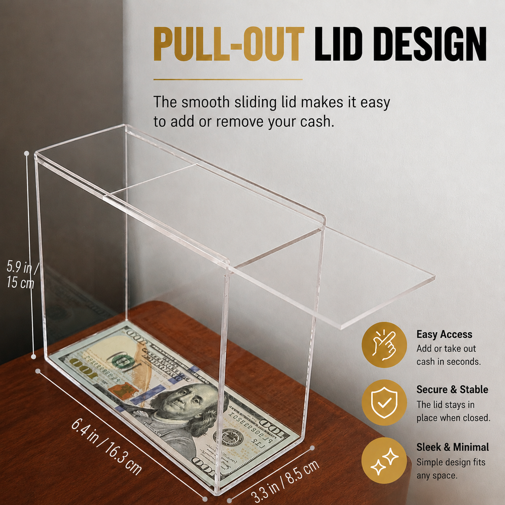 Clear Acrylic Money Saving Challenge Box