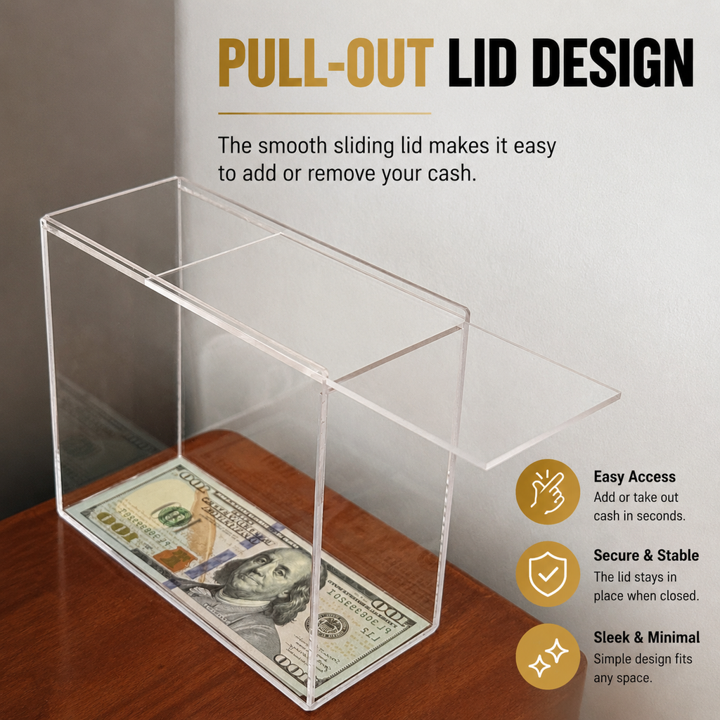 Clear Acrylic Money Saving Challenge Box