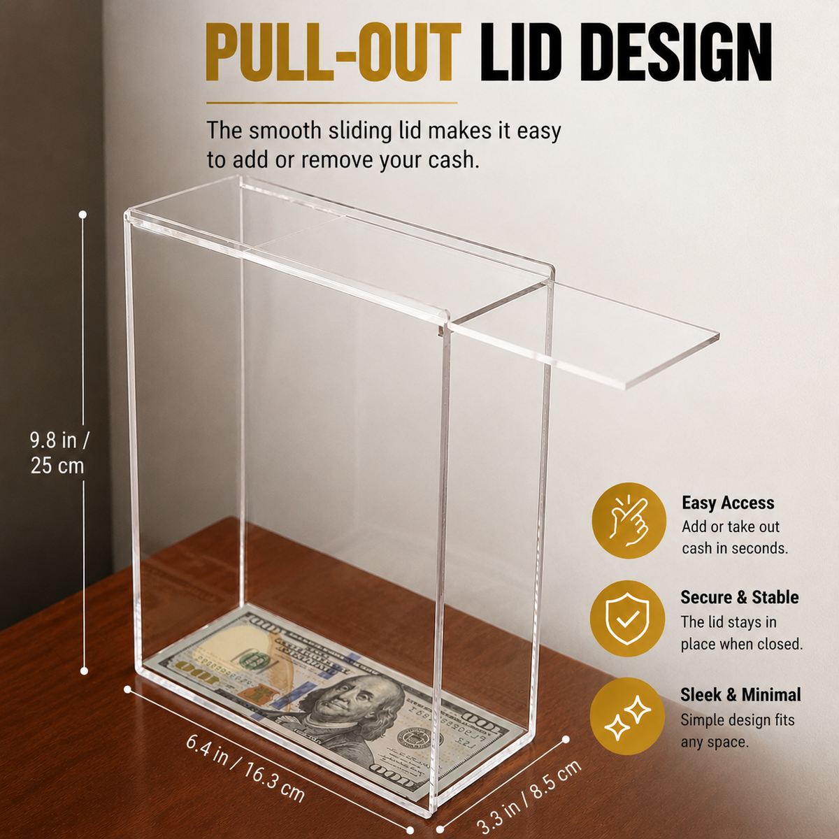 Clear Acrylic Money Saving Challenge Box