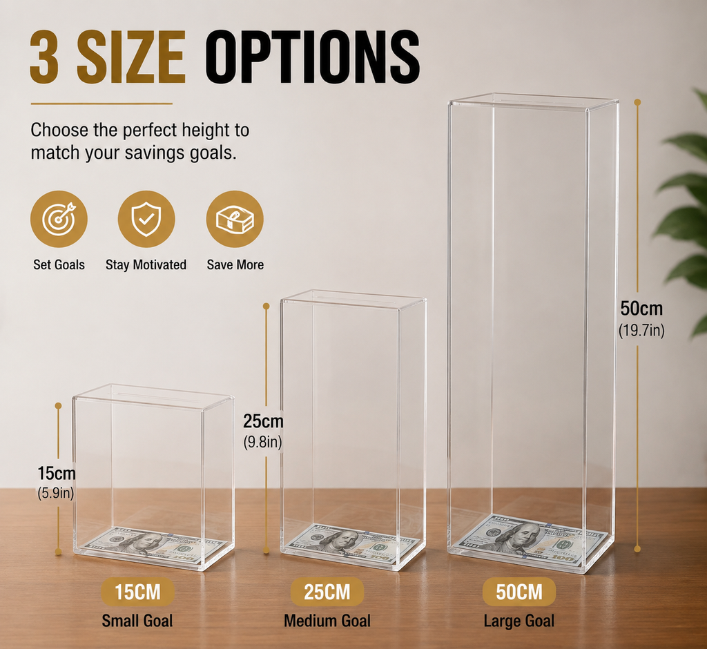 Clear Acrylic Money Saving Challenge Box