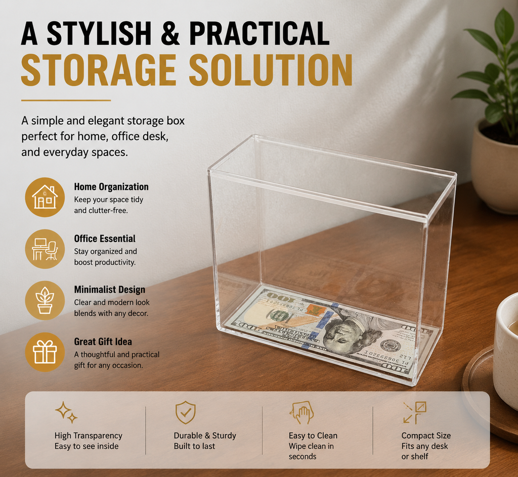 Clear Acrylic Money Saving Challenge Box