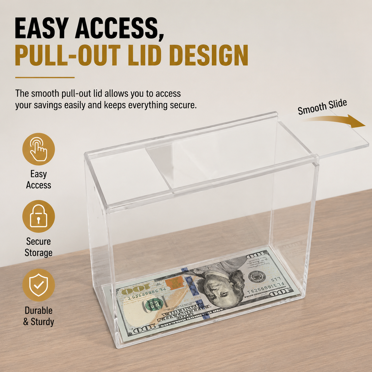 Clear Acrylic Money Saving Challenge Box
