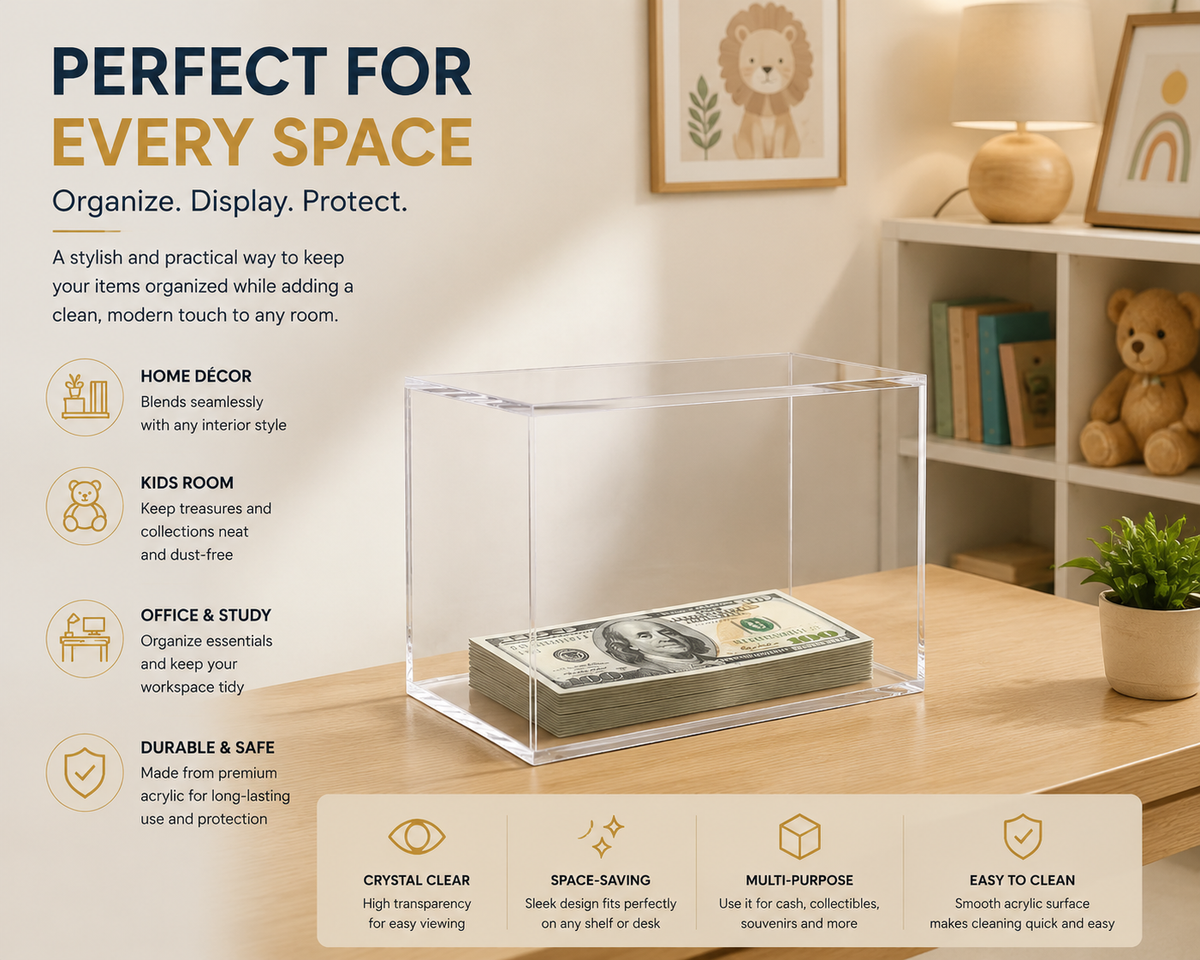 Clear Acrylic Money Saving Challenge Box