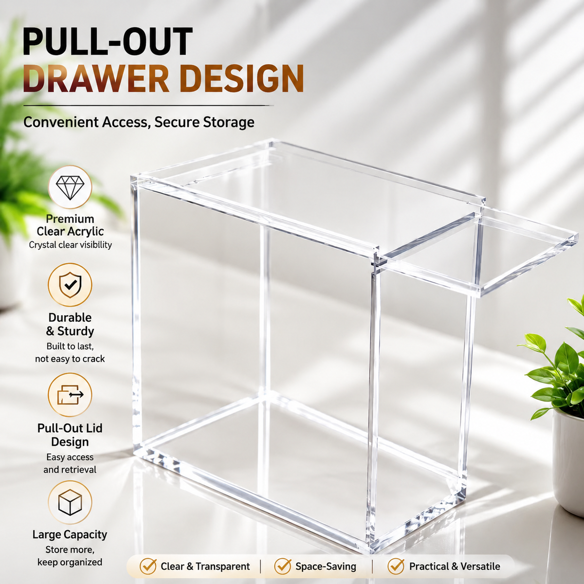 Clear Acrylic Money Saving Challenge Box